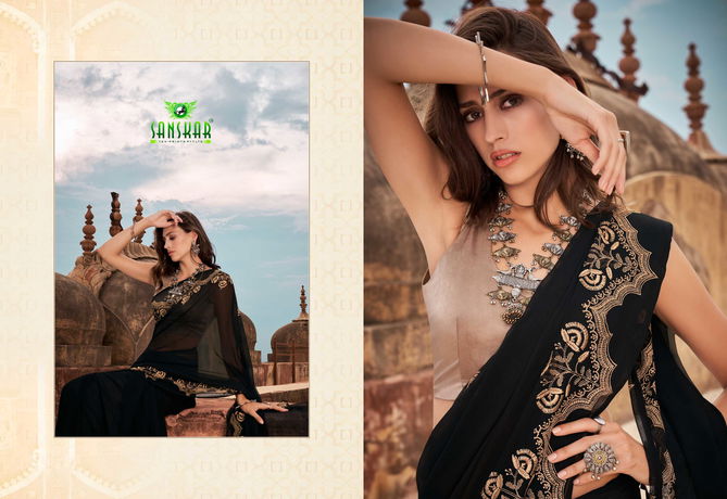 Sanskar Naari Party Wear Brasso Fancy Latest Saree Collection